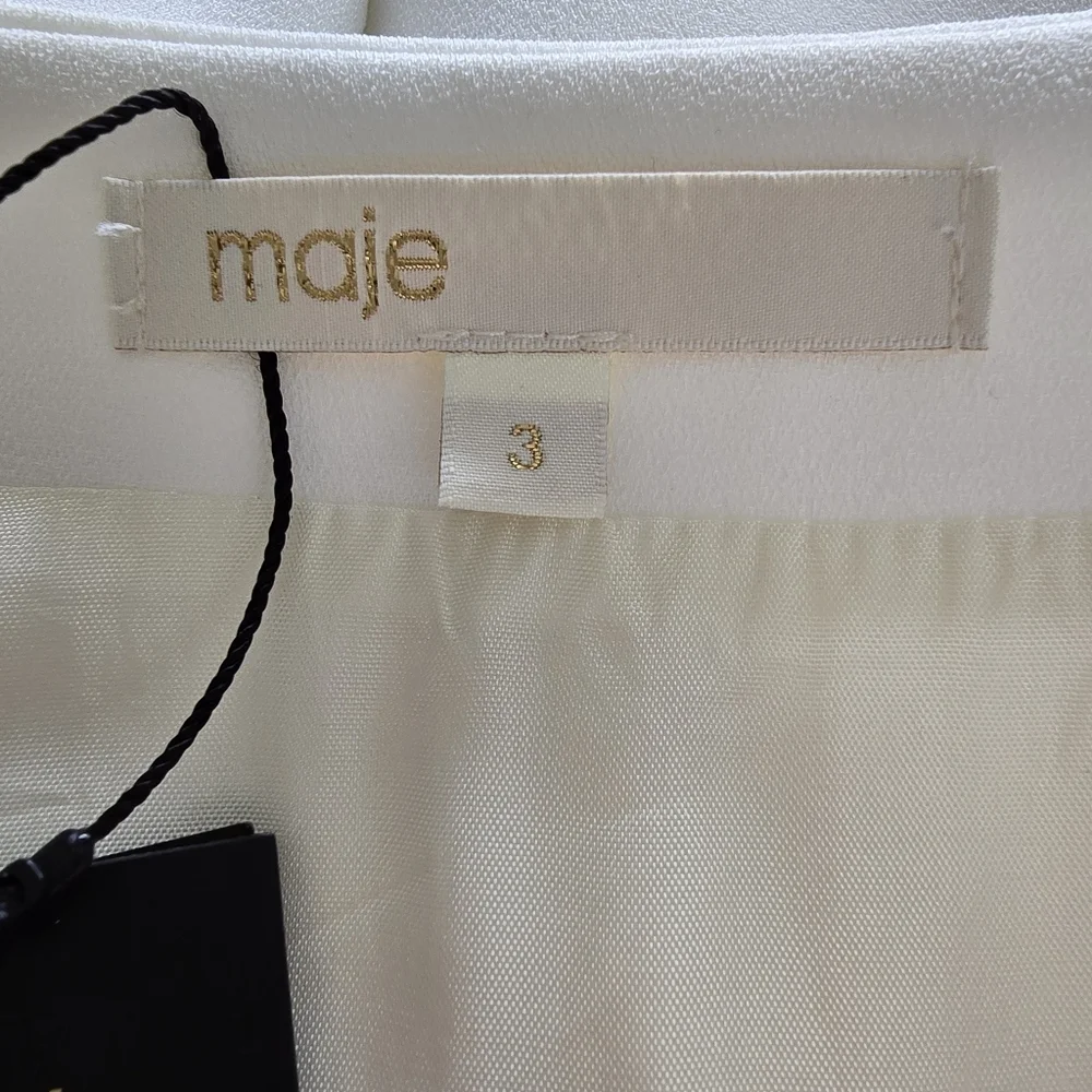 Maje Women's Racine Ecu Lace Ivory White Dress size 3/M - Picture 6 of 13